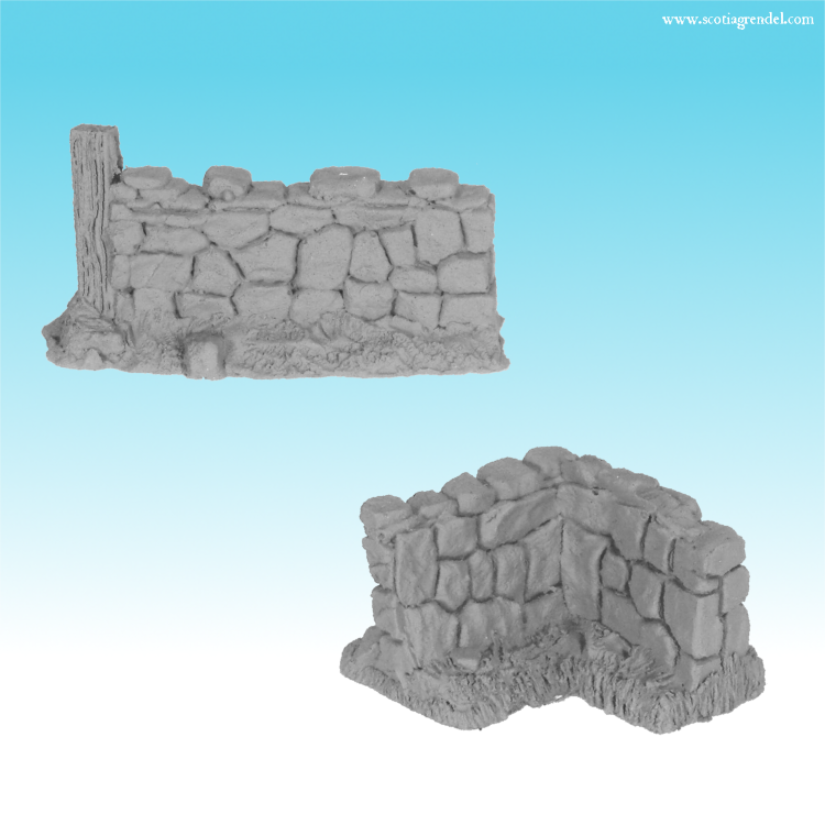 10132 - Stone wall corner and gate post